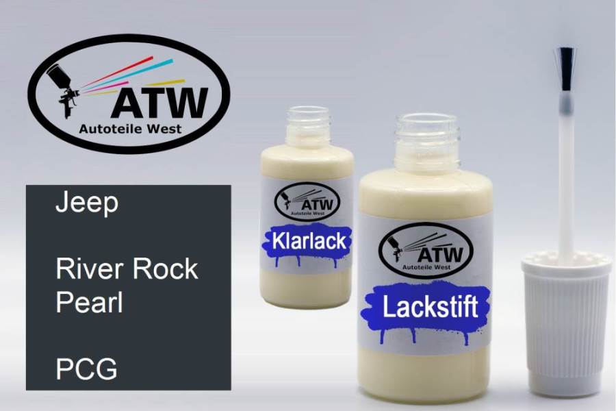 Jeep, River Rock Pearl, PCG: 20ml Lackstift + 20ml Klarlack - Set, von ATW Autoteile West.